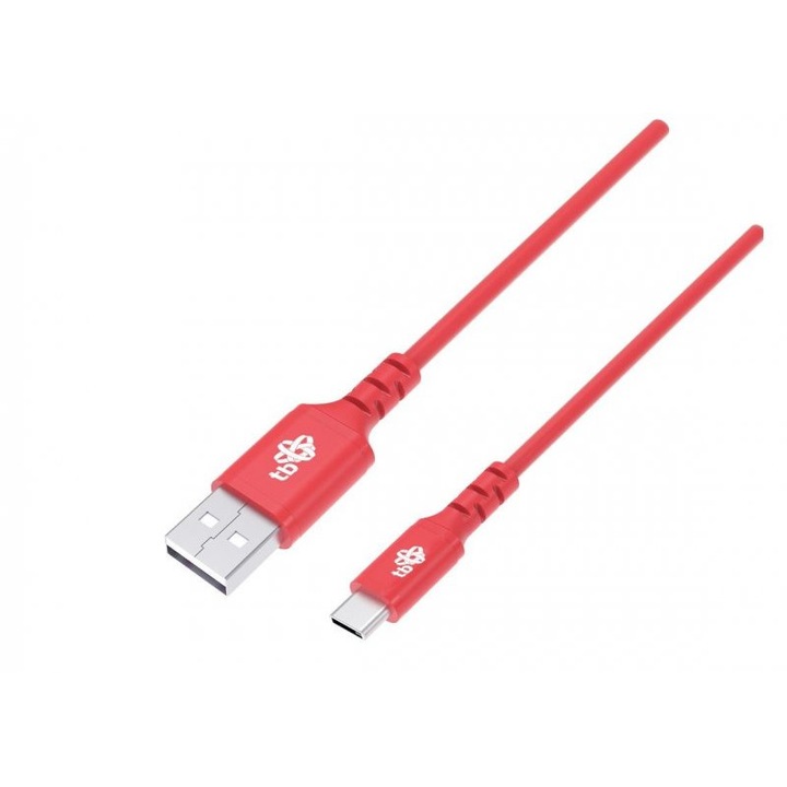 Cablu de date, tb, USB-USB C, Silicon, 1m, Rosu