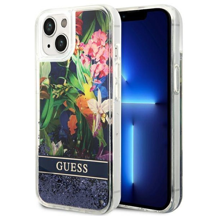 Husa protectie telefon, Guess, Silicon, Compatibil cu iPhone 14 Plus, Albastru