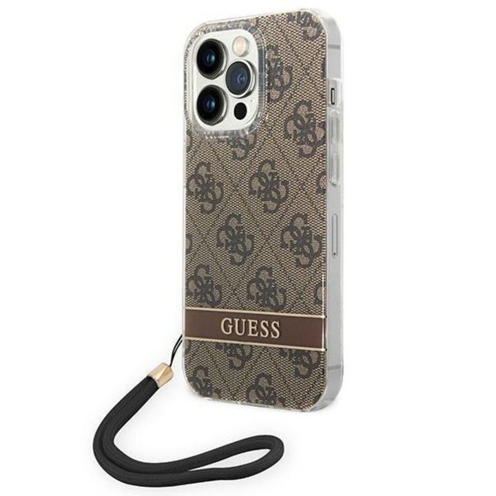 Калъф Guess GUOHCP14LH4STW, За iPhone 14 Pro 6.1 инча, Кафяв