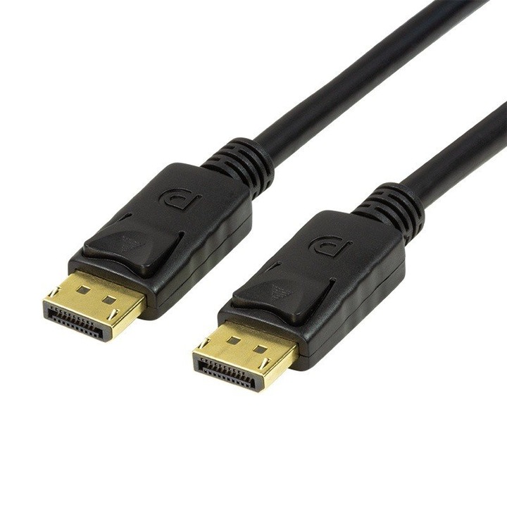 Kábel, 2xDisplayPort dugó, 3m, Fekete