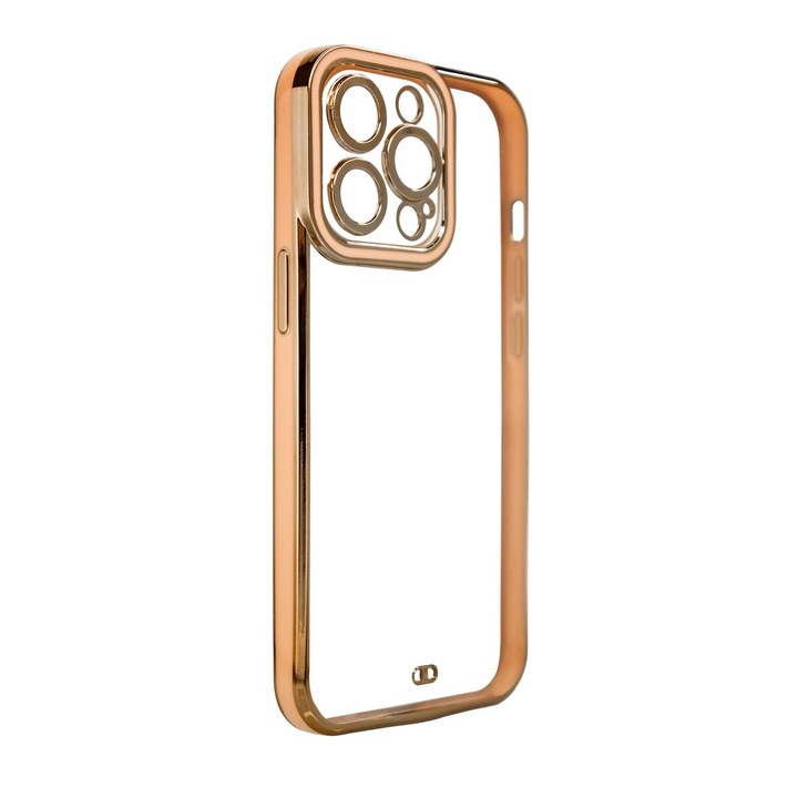 Husa pentru iPhone 13, TPU, roz/auriu