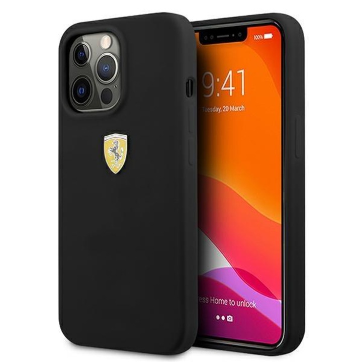 Carcasa rigida, Ferrari FESSIHCP13XBK, pentru iPhone 13 Pro Max 6.7", Silicon, Negru