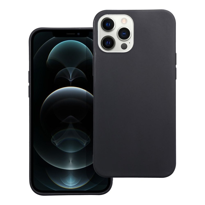 Husa de telefon pentru iPhone 12 Pro Max, TPU, flexibila, neagra
