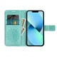 Samsung Galaxy A17 4G / A17 5G kompatibilis telefontok, könyvtok, mágneszáras, bankkártyatartós, mandala mintás, zöld, Forcell Mezzo