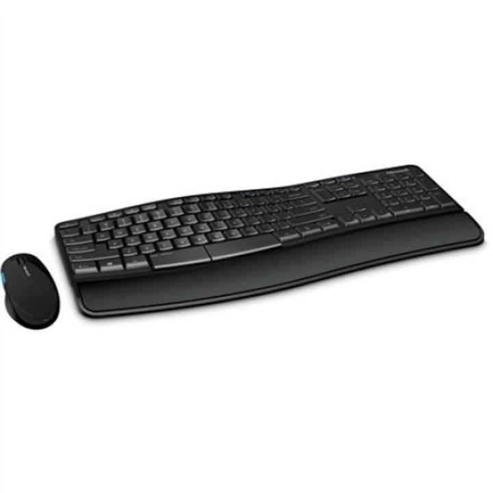 Клавиатура и мишка, Microsoft, кабелна, включена мишка, USB, черна