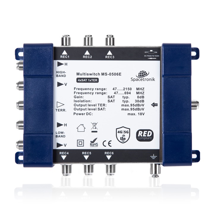 Multiswitch 5/6 Spacetronik, 950-2150MHz, 47-694MHz