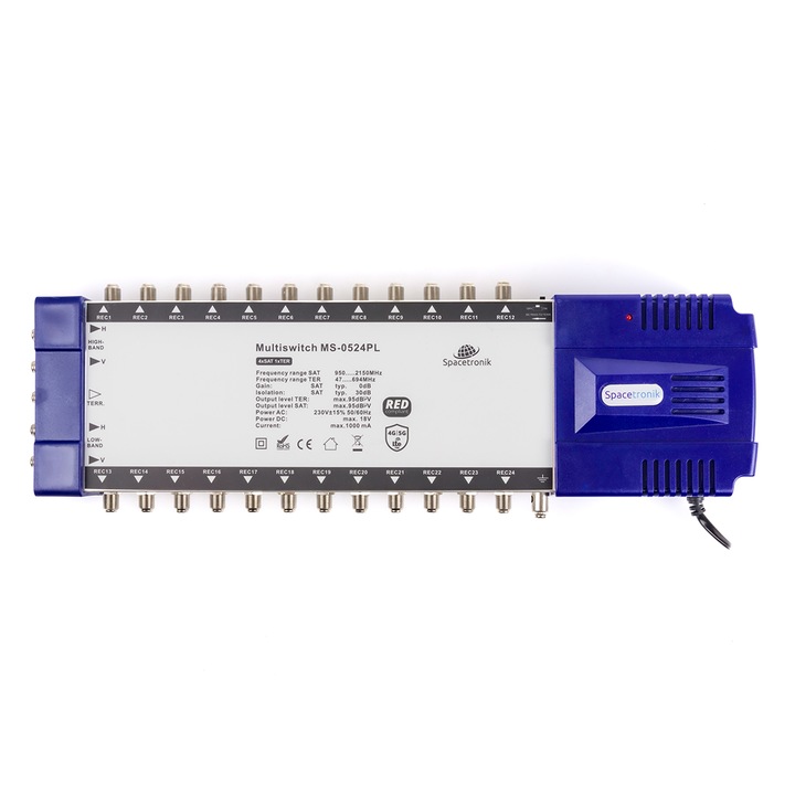 Multiswitch Pro Series MS-0524PL, Spacetronik, 5 входа, 24 изхода, многоцветен