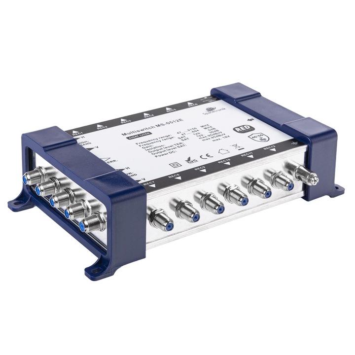 Multiswitch 5/12 E-Series MS-0512E, Spacetronik, 75 Ohm, albastru/argintiu