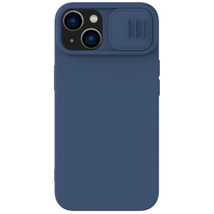 Husa, Nillkin CamShield Silky, Silicon, Husa pentru camera, iPhone 14 Plus, Albastru