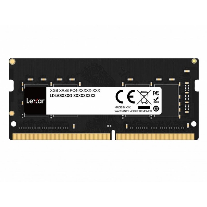 Памет за лаптоп DDR4, Lexar, SODIMM, 8GB, 3200 MHz, CL19, черен