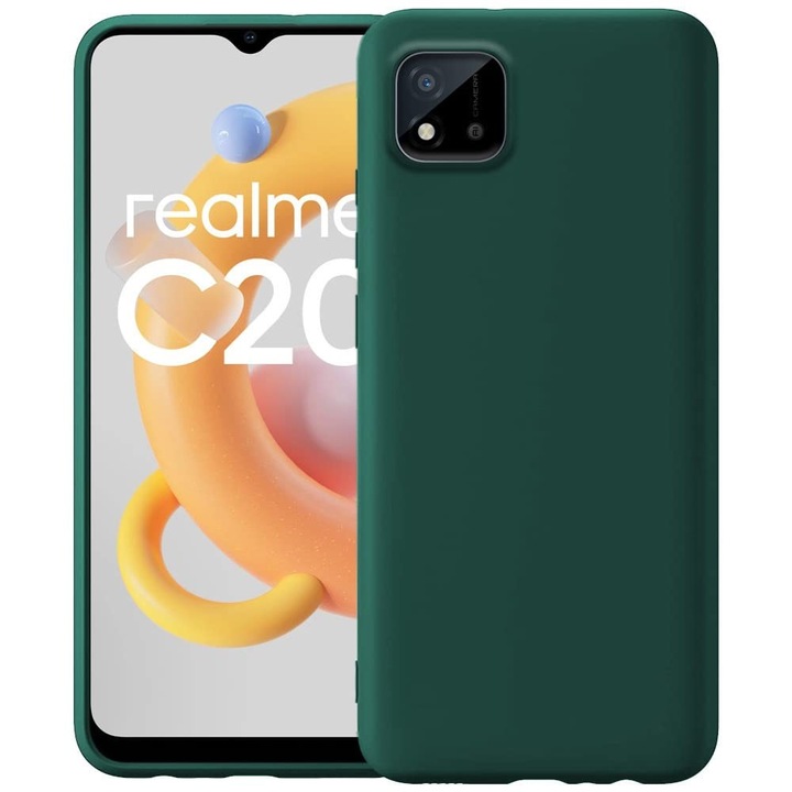 Realme C11 2021 / C20 kompatibilis szilikon hátlaptok, matt, zöld