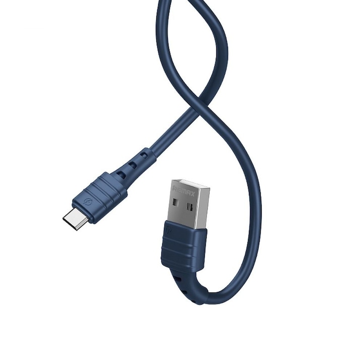 Cablu USB REMAX pentru Micro Skin-Friendly, 2.4A, RC-179m, Albastru
