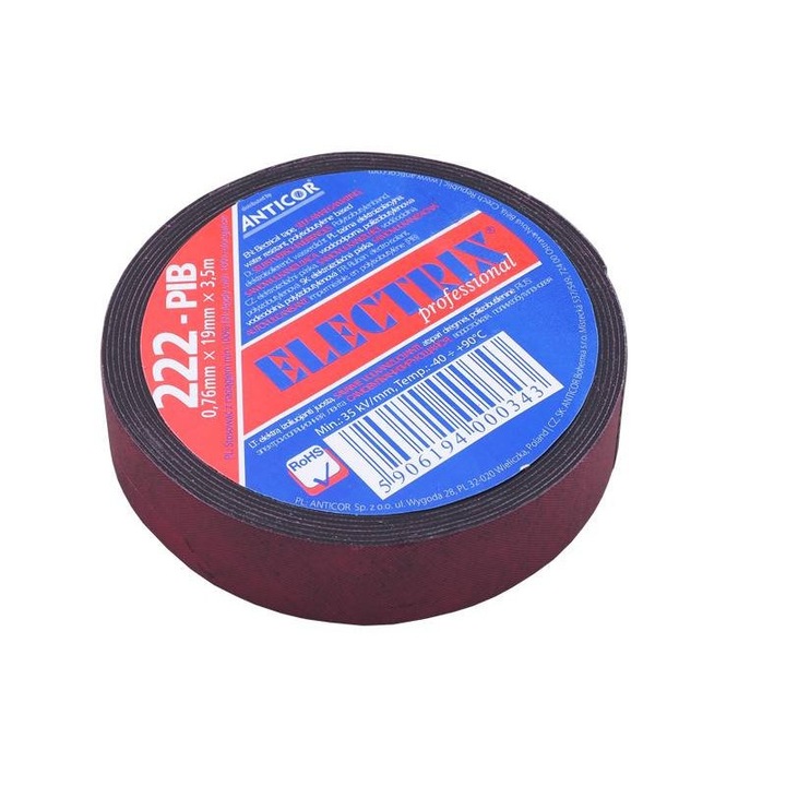 Banda izolatoare, ELECTRIX 222, Autofuzibila, Violet, 19mmx3.5m