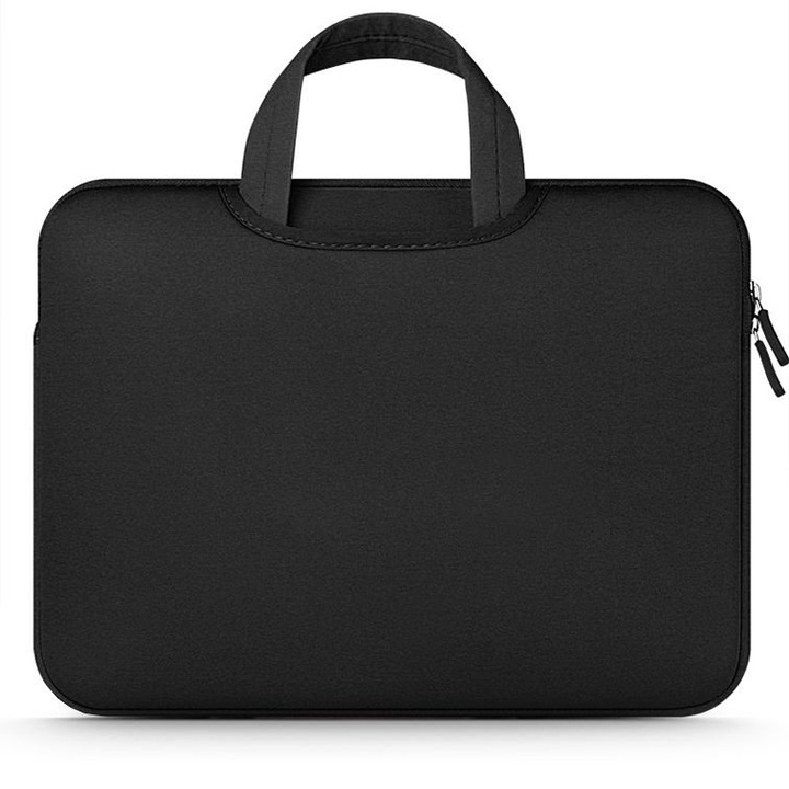 Geanta laptop, Textil/Spuma, 33 x 24 x 3 cm, Negru