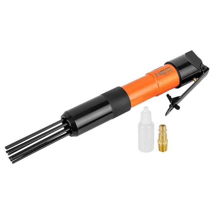 Ciocan cu ac pneumatic pentru suduri, Neo Tools, 12 x 3 mm, Negru/Potrocaliu