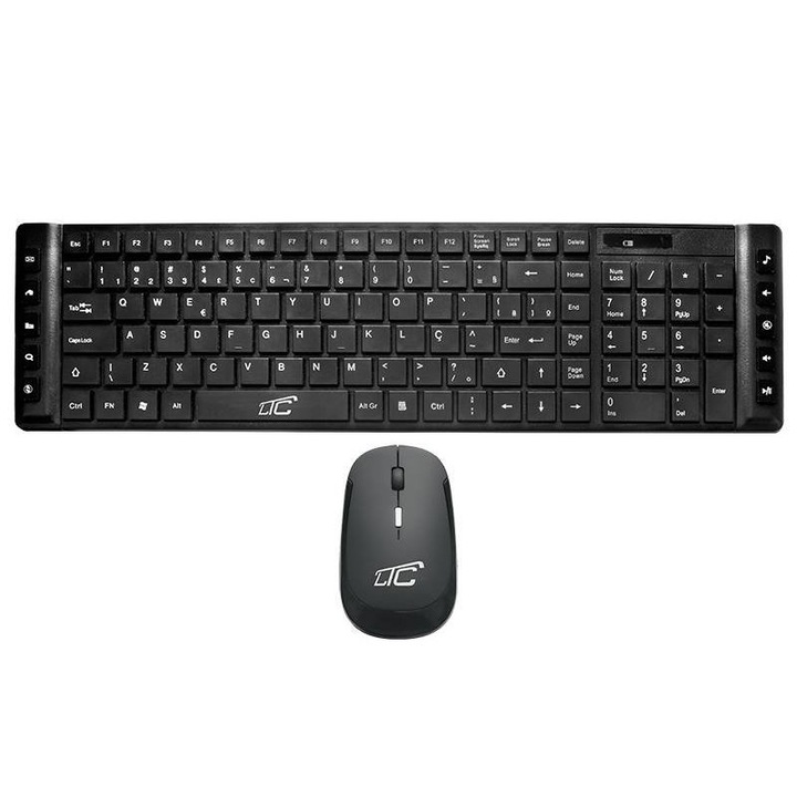 Egér és billentyűzet készlet, vezeték nélküli, fekete