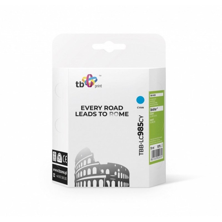 Tintapatron Brother LC 985 TBB-LC985CY, TB Print, cián