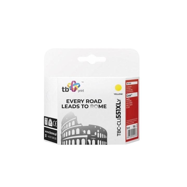 Cartus de cerneala, TB Print, Compatibil cu Canon, 15ml, Albastru