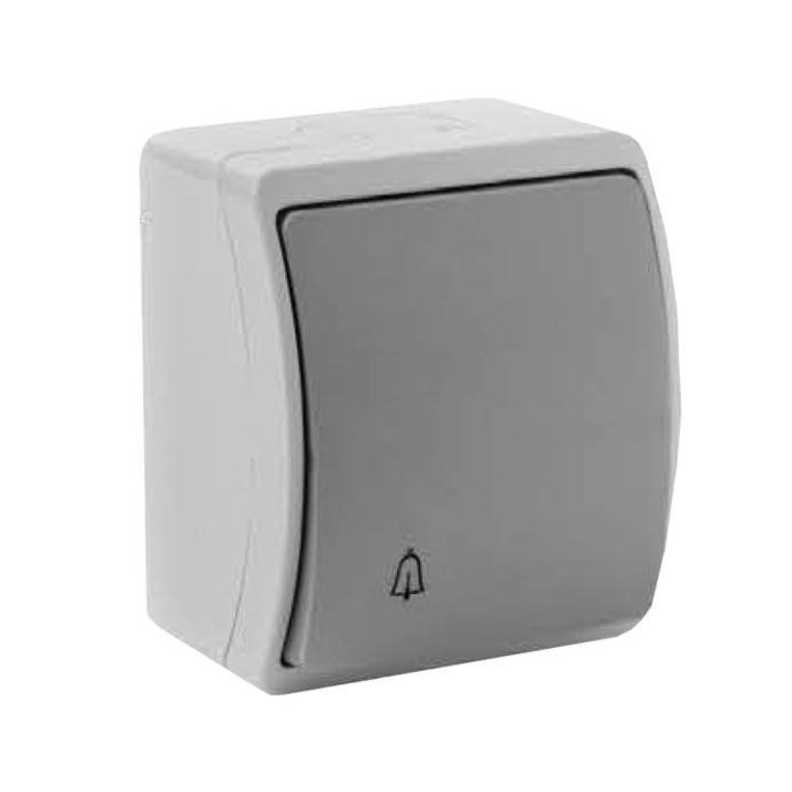 Fröccsenésálló nyomógomb „csengő”, szürke-grafit, IP44 KOALA 155-08 ViPlast