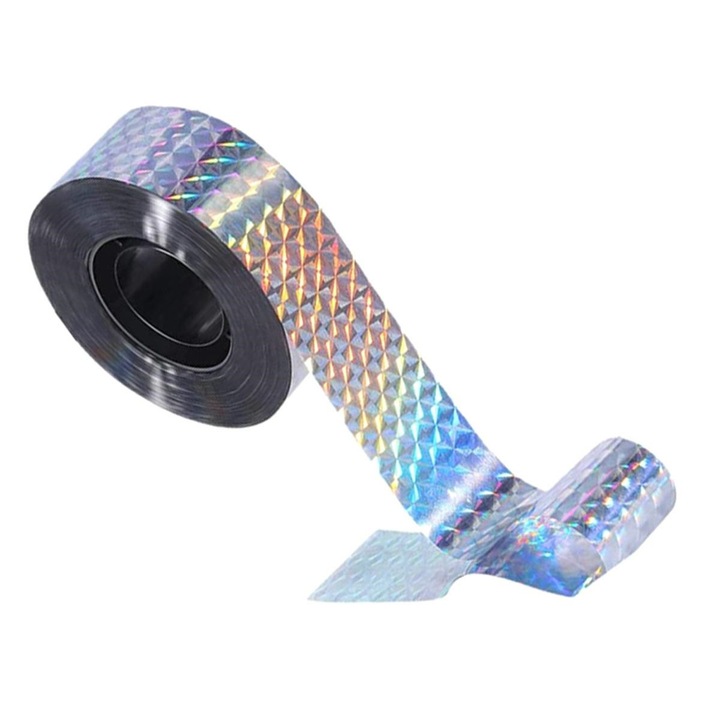 Banda reflectorizanta pentru speriat pasarile, Argintiu, 80 cm