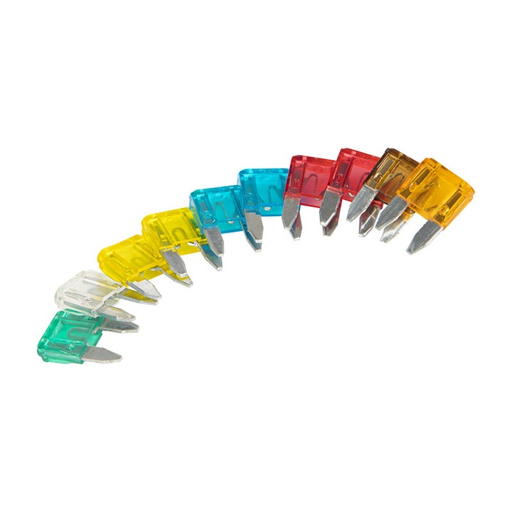 Kit mini sigurante auto, Multicolor, 10 bucati