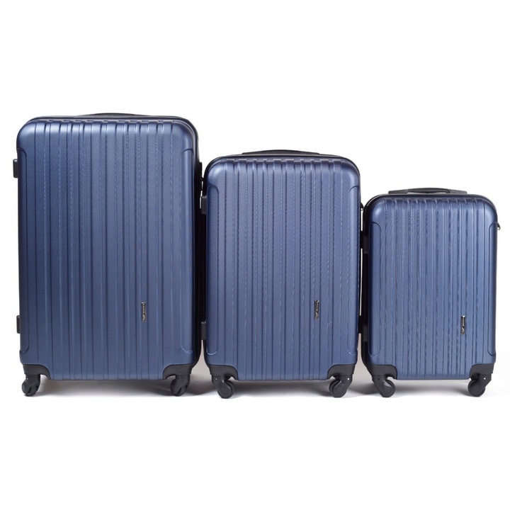 Комплект 3 куфара, Wings, ABS, 118 l, Blue