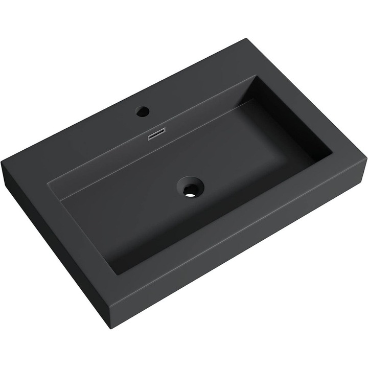 Lavoar EGO 18, Antracit mat, montaj suspendat sau incastrat, dimensiune 100 cm, compozit marmura