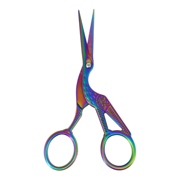 Шивашка ножица за право рязане, Слот за пръсти, Пеликан, NO67, 11,5 см, Многоцветна