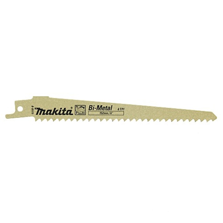 Set 5 panze de fierastrau alternativ cu baioneta, Makita, 6 Dinti, 152 mm, Auriu