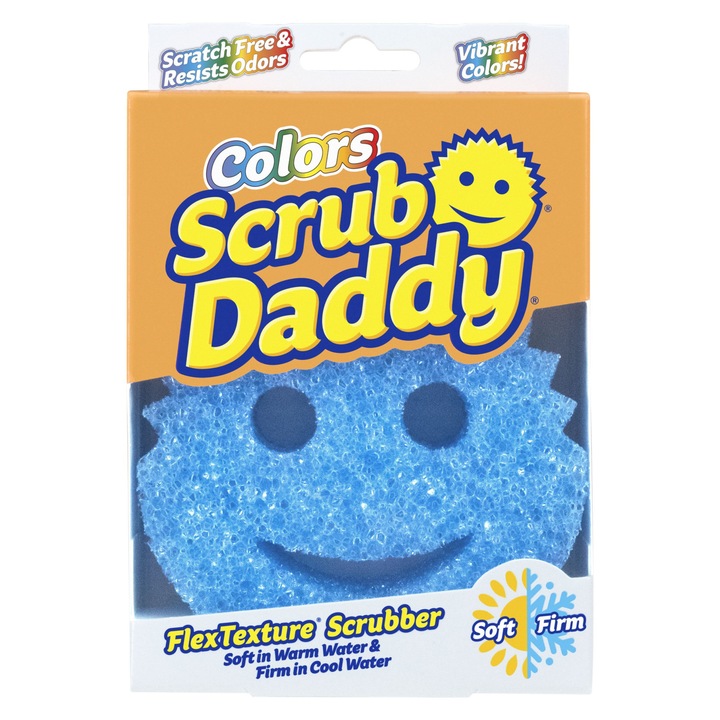 Burete Scrub Daddy Colors, Albastru, 10 x 10 cm