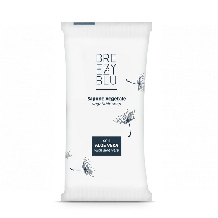 Комплект 100 броя хотелски сапун BREEZY BLU, С натурални екстракти от алое вера, Опаковани в плик, 10 г