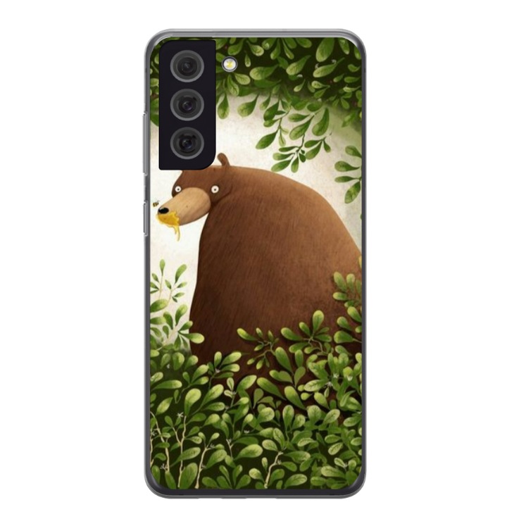 Husa personalizata HQPrint pentru Samsung Galaxy S21 FE, model Bear, multicolor, S1D1M0312
