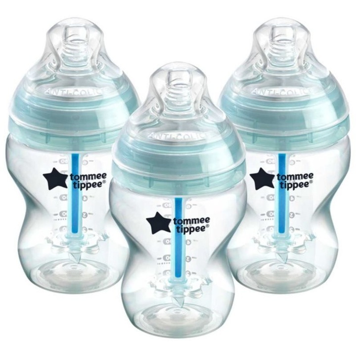 Комплект от 3 шишета с бебешко шише против колики Tommee Tippee 260мл