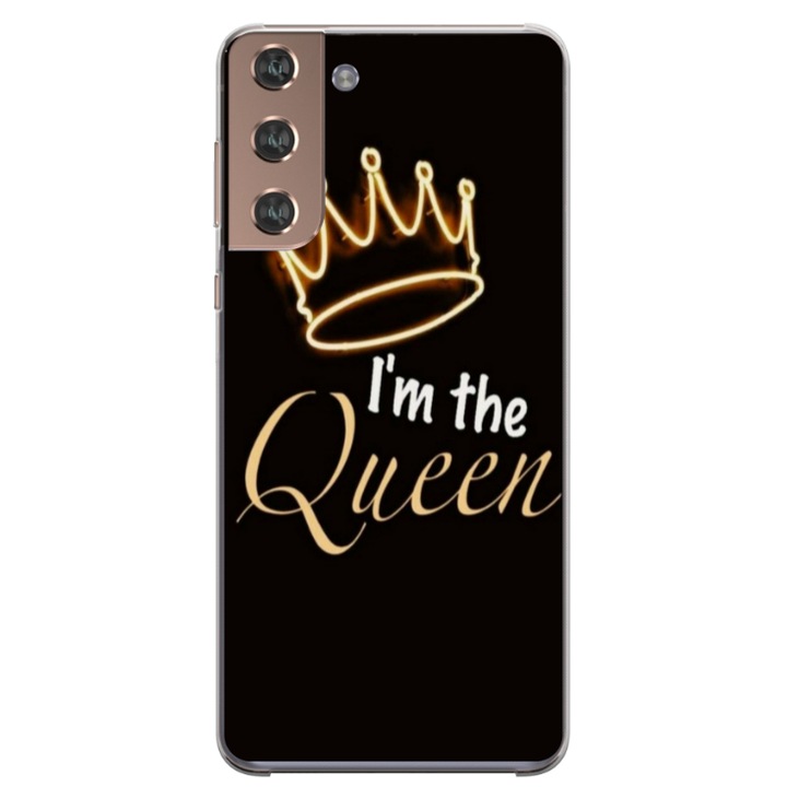 Husa personalizata HQPrint pentru Samsung Galaxy S22 Plus, model I'm the Queen, multicolor, S1D1M0101
