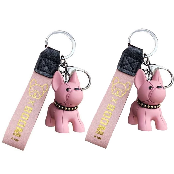 Set 2 brelocuri, Silicon, Roz