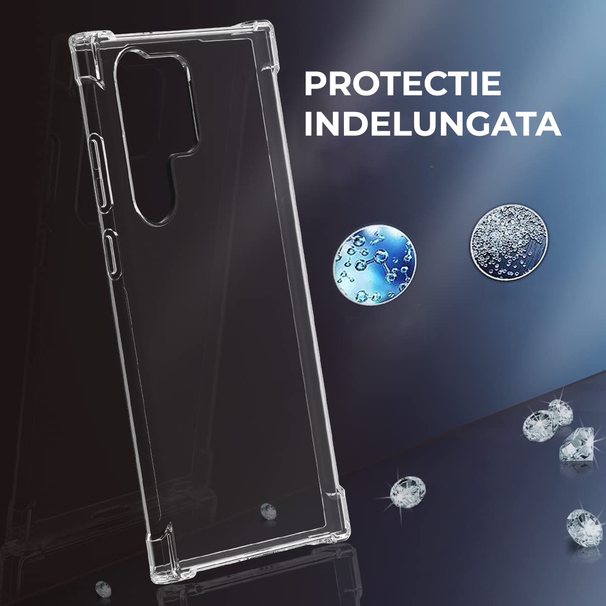 Husa DaDen Antishock pentru Samsung S23 Ultra, Ultra Protection, Protectie colturi, Anti soc, Rezistenta la impact, Transparenta