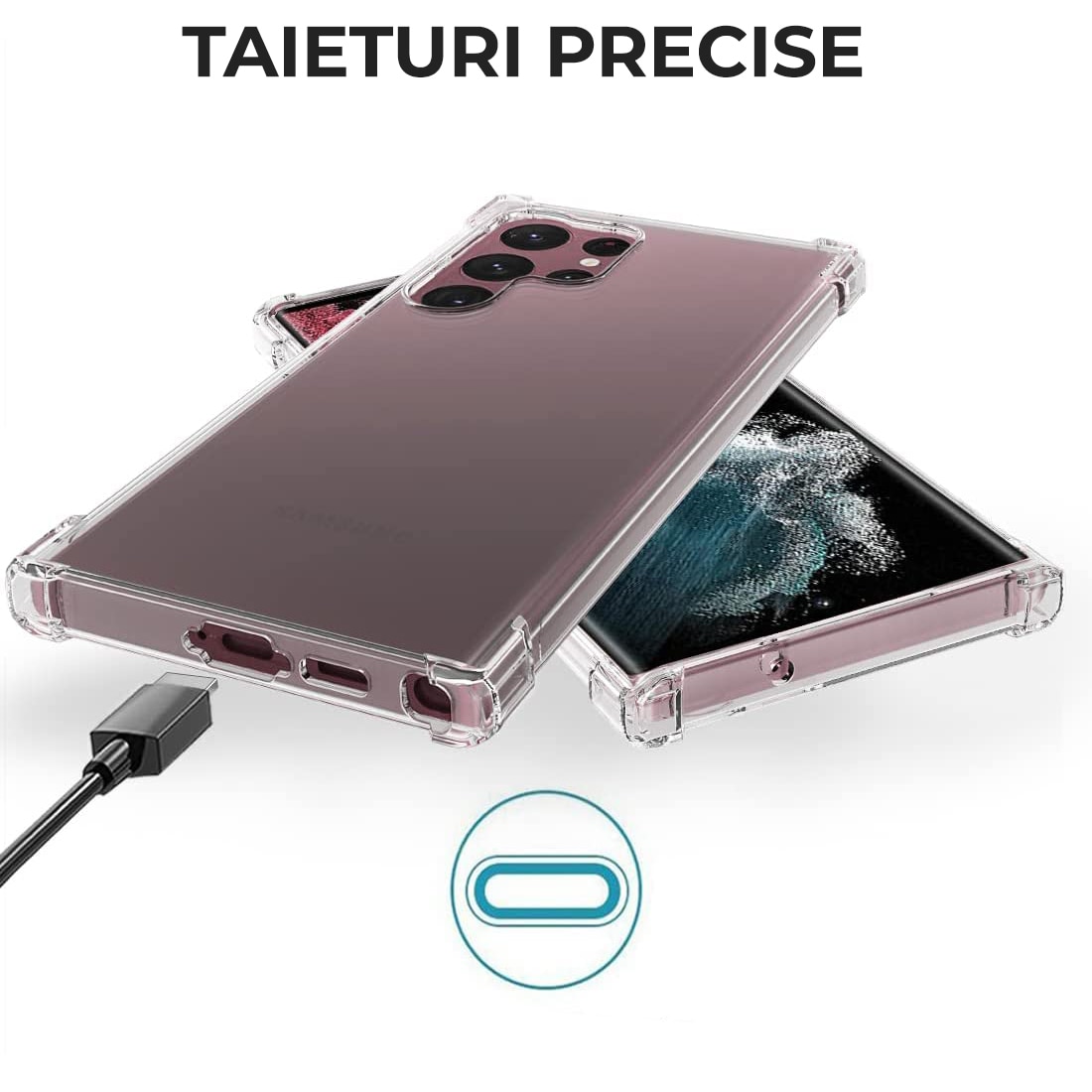 Husa DaDen Antishock pentru Samsung S23 Ultra, Ultra Protection, Protectie colturi, Anti soc, Rezistenta la impact, Transparenta