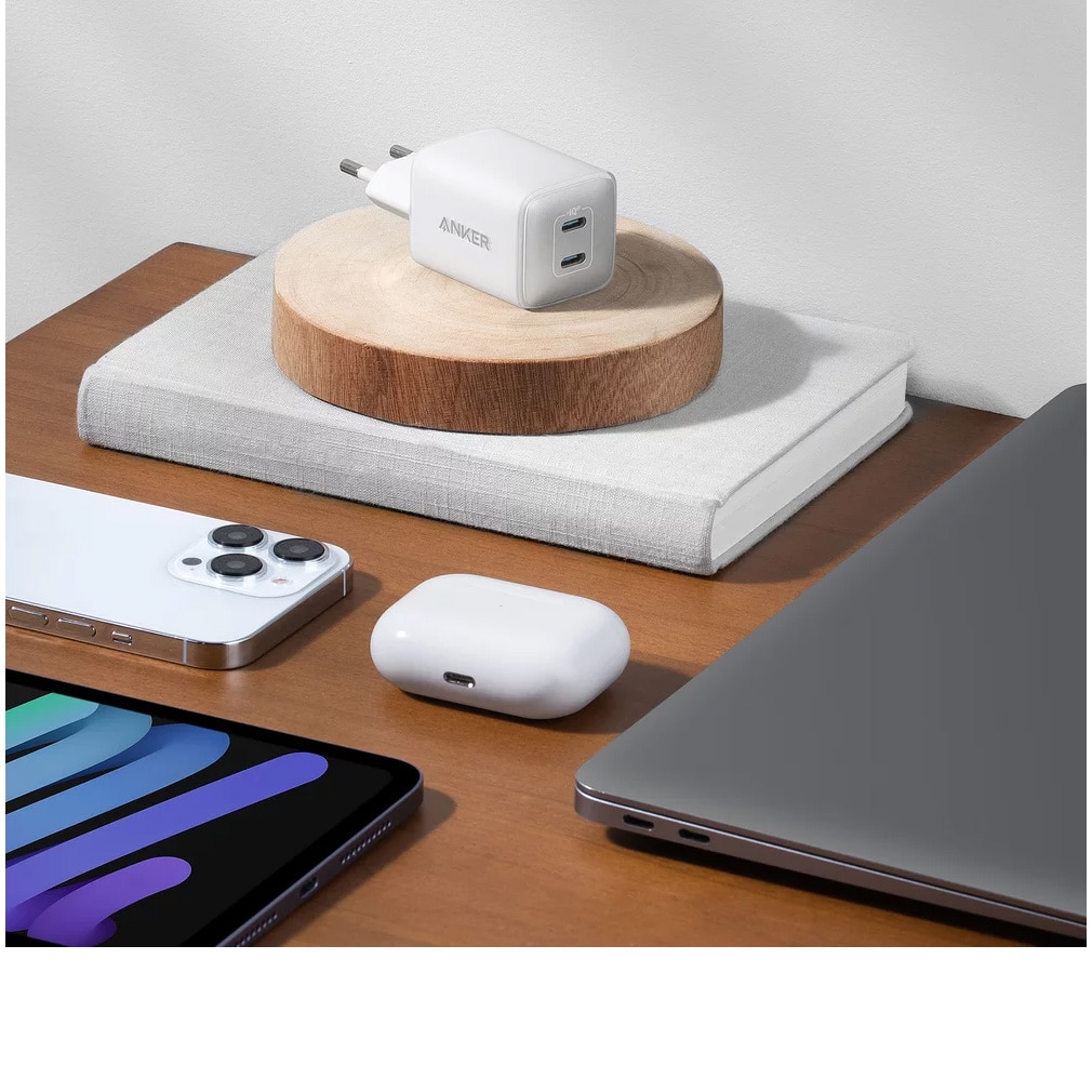 Incarcator retea Anker 521 Nano Pro 40W, 2x USB-C, Alb - eMAG.ro