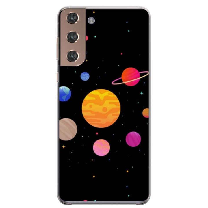 Персонализиран капак HQPrint и силиконово фолио за Samsung Galaxy S22, модел Colorful Galaxy, многоцветен, S1D1M0283