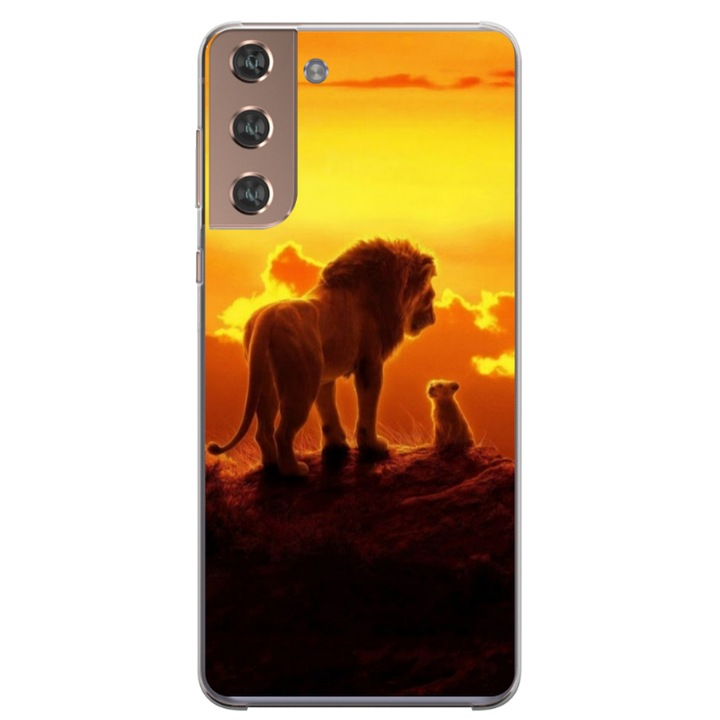 Személyre szabott HQPrint tok és szilikonfólia Samsung Galaxy S22 Plus készülékhez, Lion King 1. modell, sokszínű, S1D1M0119