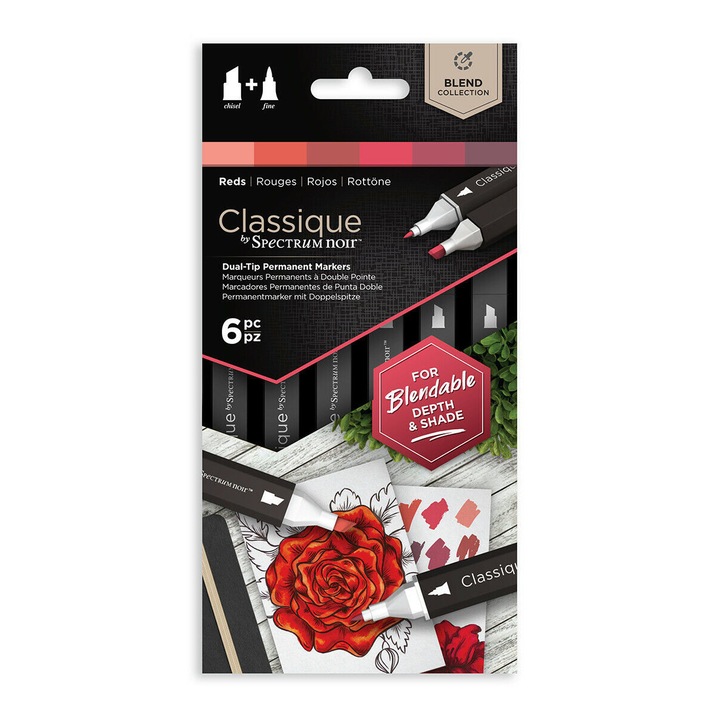 Двувърхи маркери Classique Spectrum Noir Red