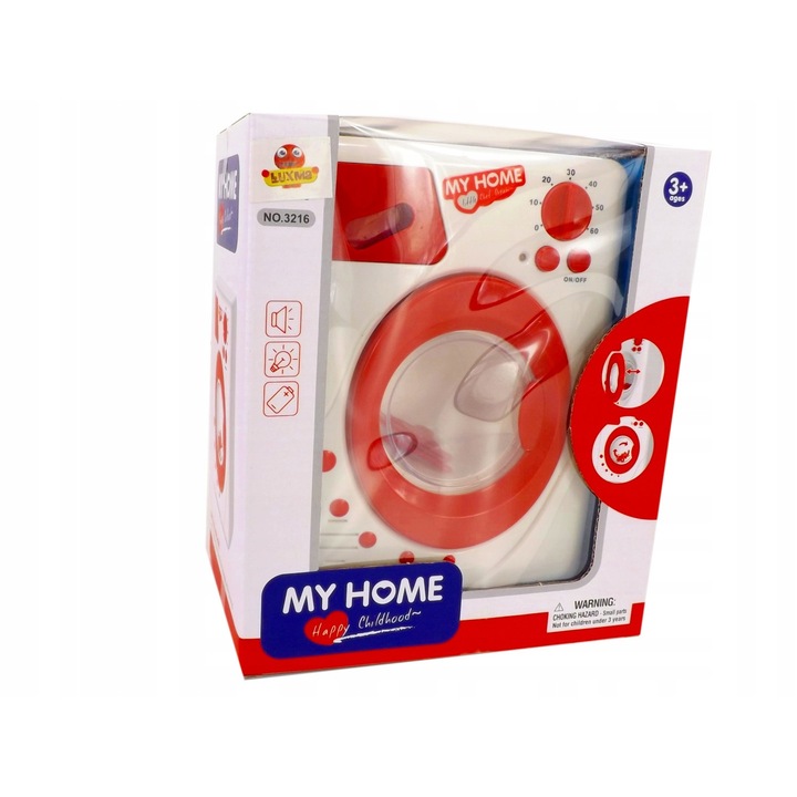MAsina de spalat copii, Luxma, +3 ani, Alb/Rosu