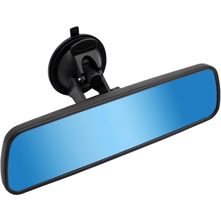 Oglinda Interioara Auto cu Ventuza 240 X 65mm, EZGETOP®, Retrovizoare Aspirata Pentru Parbriz, albastru