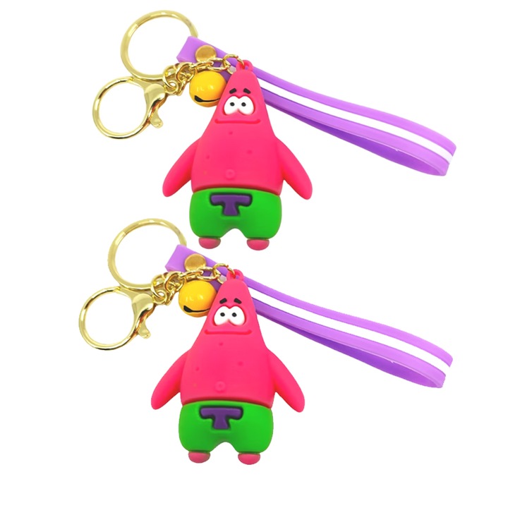 2 db Patrick kulcstartó készlet, szilikon, többszínű