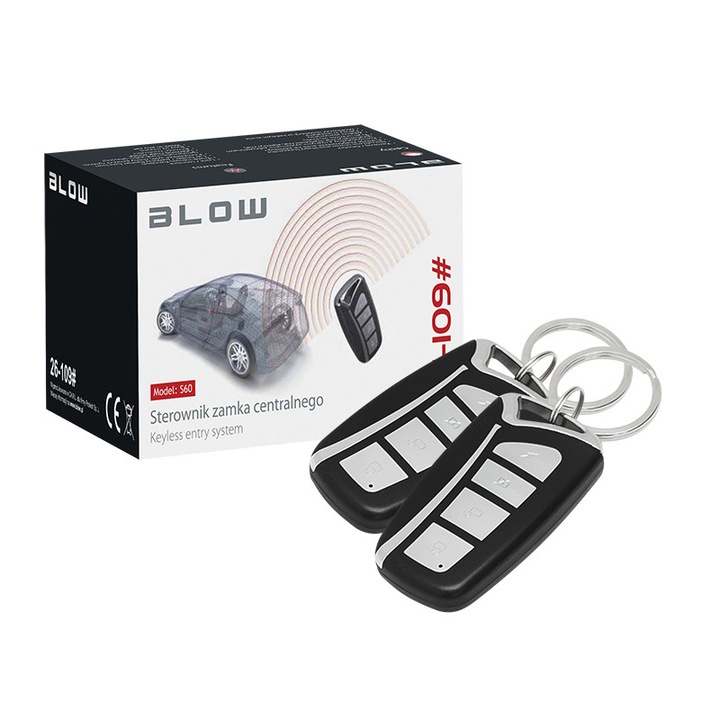 Telecomanda auto, LED, 433,92 MHz, Negru