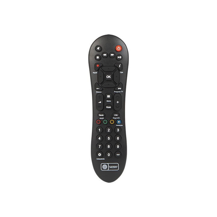 Telecomanda pentru decoder POLSAT EVOBOX PVR, 39 butoane, zare 8m, alimentare 2xAAA