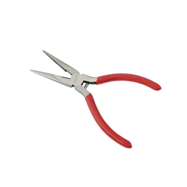 Hosszú csőrű, egyenes kombinált fogó, Xtreme, acél/műanyag, 150 mm, szürke/piros