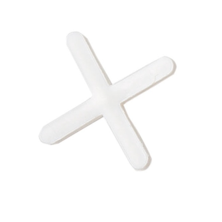 61368 Distantiere pentru faianta, Mega, forma de cruce, 8,0 mm, 50 bucati, Alb