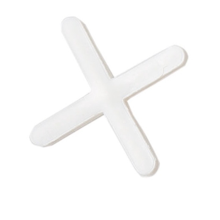 61366 Distantiere de faianta, Mega, forma de cruce, 6,0 mm, 100 bucati, Alb