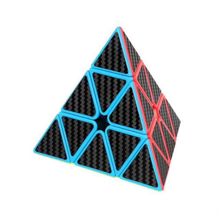MoYu Meilong MF8857T Rubik-kocka varázskocka, szénszálas textúra, Pyraminx Pyramid